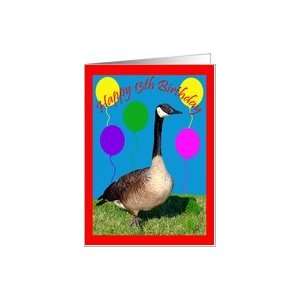  13th Birthday, Canada Goose with balloons Card: Toys 