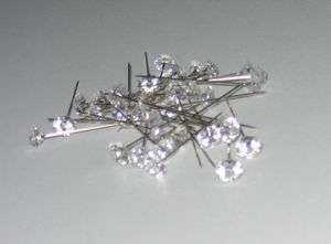 CLEAR DIAMOND WEDDING Bout PINS Bouquet Floral Jewelry Corsage Pin 