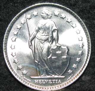 SWITZERLAND 1964 1 Franc * HIGH Grade SILVER Coin BU Condition *$$ 165 