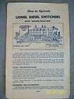 How to Operate Lionel Diesel Switchers Magne Traction Sheet Booklet