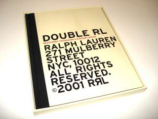 Double RL RRL Ralph Lauren 2001 Hardcover Book Shirt Denim Polo Jeans 