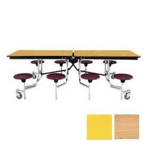   Stool Unit With Plywood Top, Light Oak Top/Yellow Stools Home