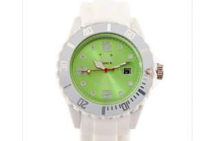   12 Dial colorswatch fashion calendar jelly Unisex Wrist watch  