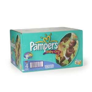  Pampers Baby Dry Diapers, Size 4, 180 Count Health 
