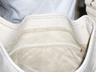 MICHAEL KORS White Slouchy Supple Pebbled White Leather Hobo/Shoulder 