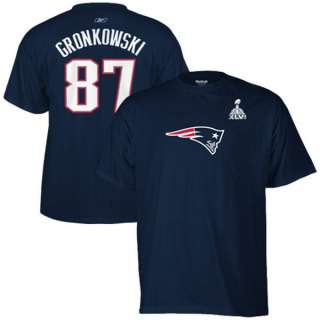 New England Patriots Rob Gronkowski Navy Super Bowl 46 Jersey T Shirt 