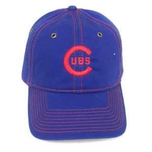   CHICAGO CUBS BLUE RED LOGO COTTON HAT CAP ADJ NEW