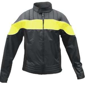 Ladies Yellow/black Textile Riding Jacket 100% Nylon Water Resistant w 