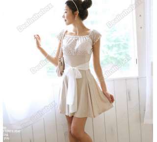 Korea Womens Off Shoulder Lace Dress Mini Size M/L New  