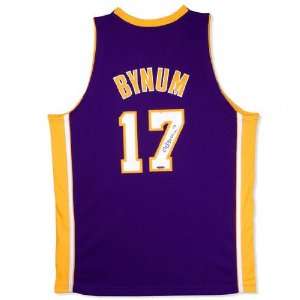 Andrew Bynum Los Angeles Lakers Autographed Purple/Away Jersey:  