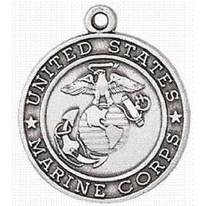  Marines Sterling Silver Medal with 24 Inch Chain 