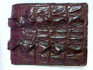REAL CROCODILE HORNBACK TAIL SKIN LEATHER BROWN WALLET  