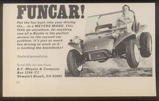 1968 Meyers Manx dune buggy photo print ad  