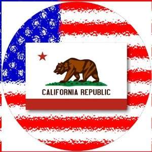  58mm Round Pin Badge California Flag: Home & Kitchen