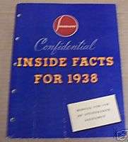 Studebaker 1938 Inside Facts Dealer Showroom Album  