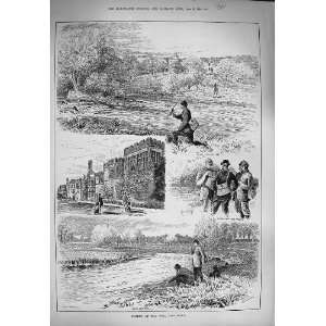  1884 Fishing River Wye Derbyshire Haddon Hall Sport