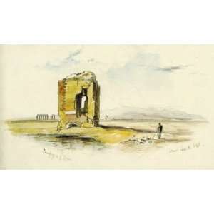   Edward Lear   24 x 14 inches   The Baths Of Agrippa In The Roman Cam
