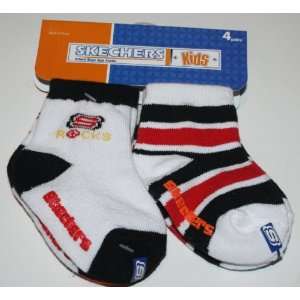  Skechers Kids Infant/Baby Boys 4 Pack Socks   Size: 0 12 