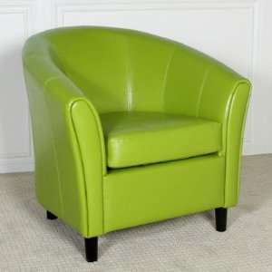  Napoli Bonded Leather Club Chair in Lime Green Furniture 