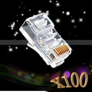 New 100 PCS Top Quality RJ45 CAT5 Crystal Modular Plug LAN Network 
