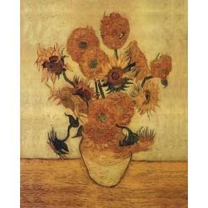  Vincent Van Gogh   Sunflowers On Gold Canvas