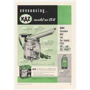   1955 KAZ Model 55B Electric Vaporizer Trade Print Ad: Home & Kitchen