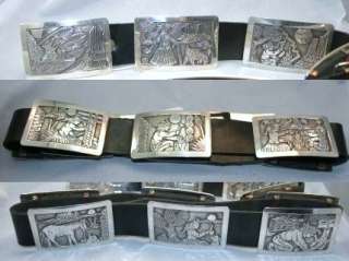 Navajo LLOYD BECENTI Sterling Storyteller Concho Belt  