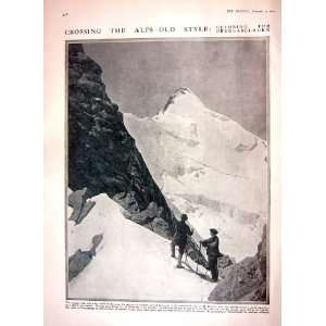  1910 ALPS MOUNTAINS OBERGABELHORN CHAVEZ SIMPLON FLIGHT 