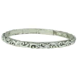  Bliss Stretchable Silver Bracelet: Jewelry