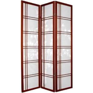   Cross Bamboo Tree Shoji Screen  3_Panel   Rosewood