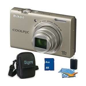   COOLPIX S6200 Silver 10x Zoom 16MP Camera 4GB Bundle: Camera & Photo