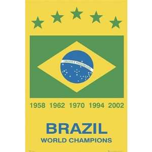  Brazil (World Cup Champions) Sports Poster Print: Home 