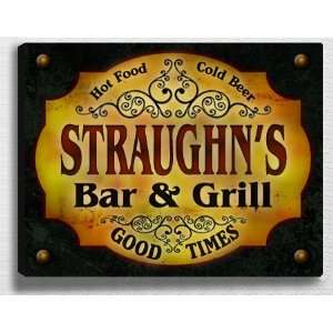  Straughns Bar & Grill 14 x 11 Collectible Stretched 