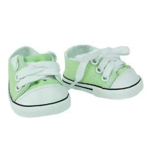  18 Inch Doll Shoes, Canvas Sneakers in Lime: Toys & Games