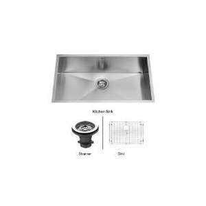   Stainless Steel Kitchen Sink with Grid and Straine