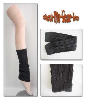 Charcoal Soft & Warm Cable Sweater Leg Warmers  