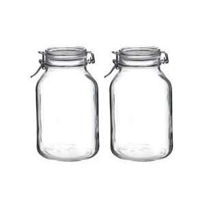 Bormioli 102.75 oz. Glass Storage Jars Set of 2:  Home 