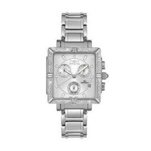  Invicta Womens Square Stainless Steel Chronograph Diamond 