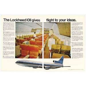  1968 Lockheed 1011 Jet Stewardesses Photo 2 Page Print Ad 