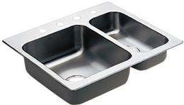 Moen 22238 Camelot Self Rimming Double Bowl Stainless  