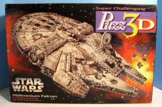 1995 Wrebbit Star Wars Millenium Falcon Spaceship 857 Piece 3D Jigsaw 