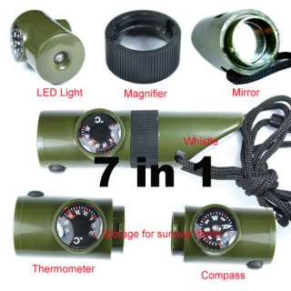 Outdoor 7 in 1 Multi Function Hiking Camping Survival  