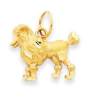  Solid 14k Gold Poodle Dog Charm: Jewelry