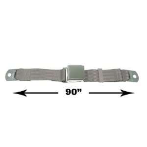   Seat Belt, Grey, 90 Inch Length, with Chrome Lift Latch Automotive