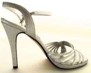 Caparros Kerry Sandals Women SIlver Glow High Heels Wedding Shoes New 
