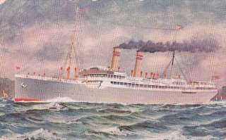 SS Bergensfjord ship Norway art artist antique 1900s scene old 
