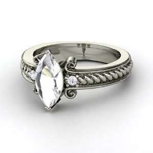  Catelyn Ring, Marquise Rock Crystal Sterling Silver Ring 