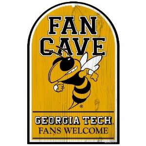  NCAA Georgia Tech Yellow Jackets 11 by 17 Wood Sign Fan Cave 