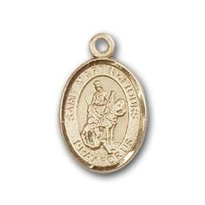   Medal with St. Martin of Tours Charm and Polished Pin Brooch Jewelry