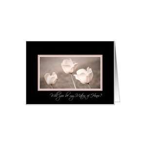  Pink Tulips Best Friend Matron of Honor Invitation Card 